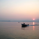 Gardaseefischer im Sonnenuntergang